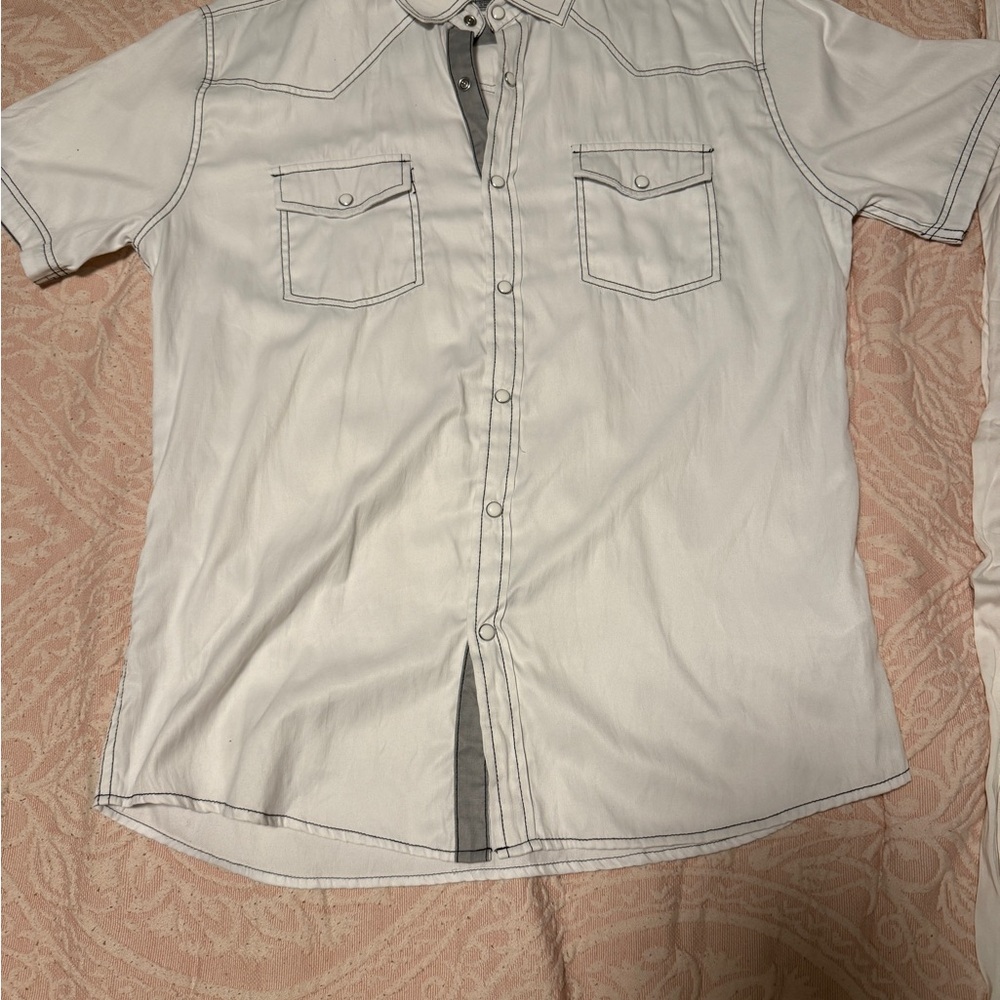 Men's Casual White Button-Down Shirt